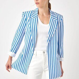 English Factory Striped Pocket Blazer